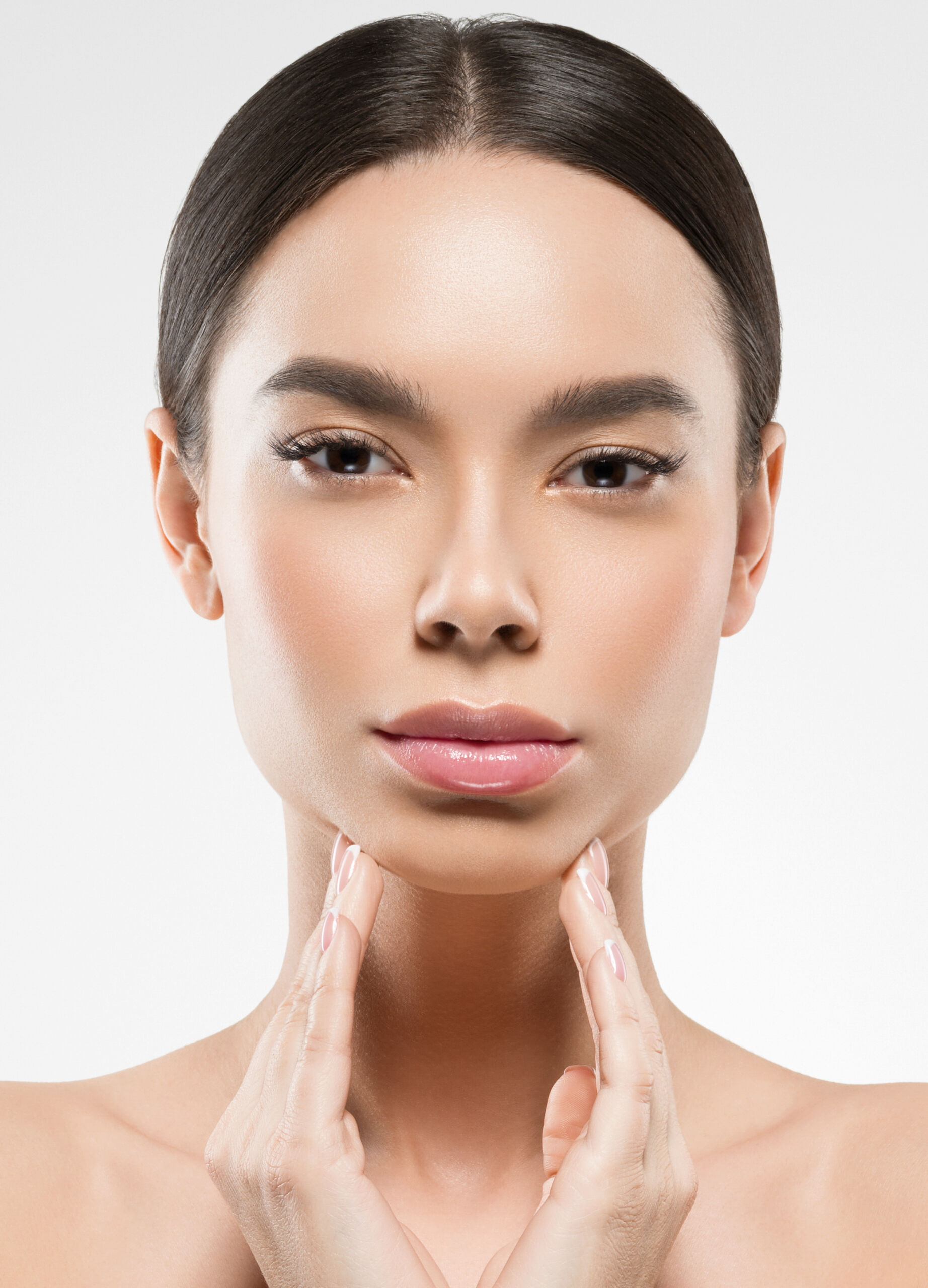 Asian beauty woman eyes clean skin face portrait. Young female m — Reface Studio